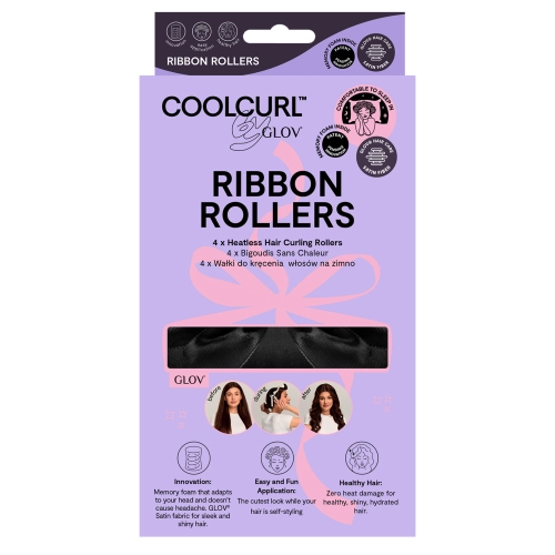 Glov - CoolCurl™ Ribbon Rollers - Wałki do Kręcenia Włosów na Zimno - Black - 4szt