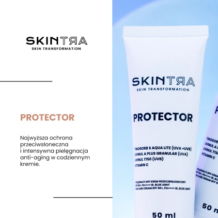 SkinTra - Protector - Pielęgnacyjny Krem Przeciwsłoneczny SPF 50+/PA++++, IR, BLUE LIGHT - 50ml OUTLET