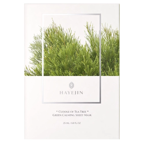 Hayejin - Cuddle of Tea Tree Green Calming Sheet Mask - Kojąca Maska do Twarzy w Płachcie - 1szt/25ml
