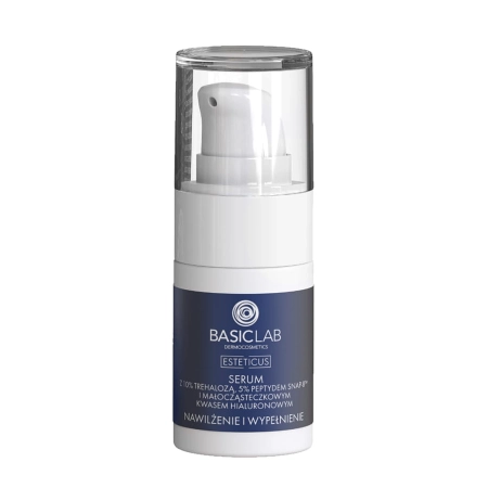 BasicLab - Esteticus - Nawilżenie i Wypełnienie - Serum z 10% Trehalozą, 5% Peptydem i Kwasem Hialuronowym - 15ml 