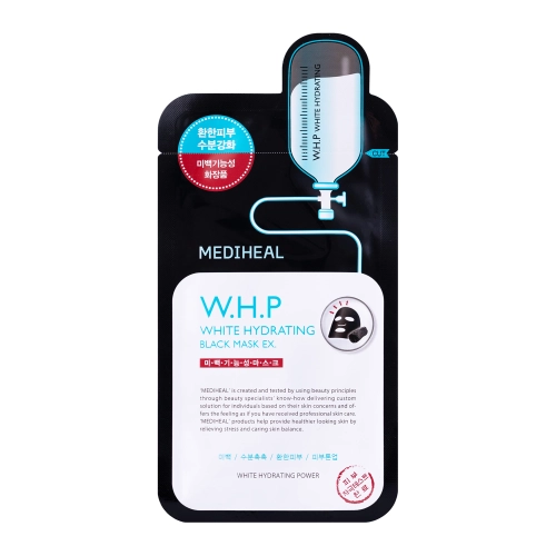 Mediheal - W.H.P White Hydrating Black Mask EX - Wybielająco-Nawilżająca Maska do Twarzy w Płachcie - 1szt/27ml