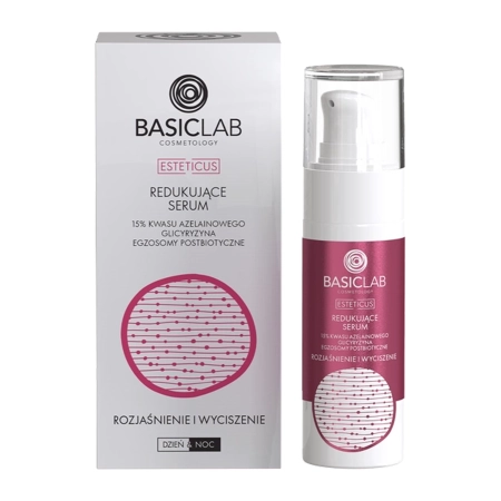 BasicLab - Esteticus - Redukujące Serum 15% Kwasu Azelainowego, Glicyryzyna, Egzosomy Postbiotyczne - 30ml