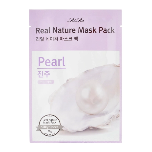 RiRe - Real Nature Mask Pack Pearl - Nawilżająco-Rozjaśniająca Maska w Płachcie do Twarzy - 1szt/20g