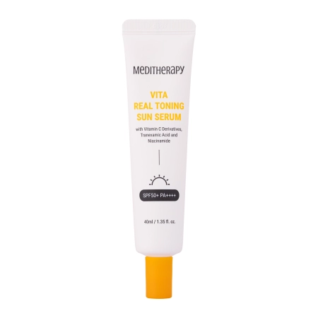 Meditherapy - Vita Real Toning Sun Serum SPF 50+ PA++++ - Nawilżające Serum do Twarzy z Filtrem - 40ml OUTLET
