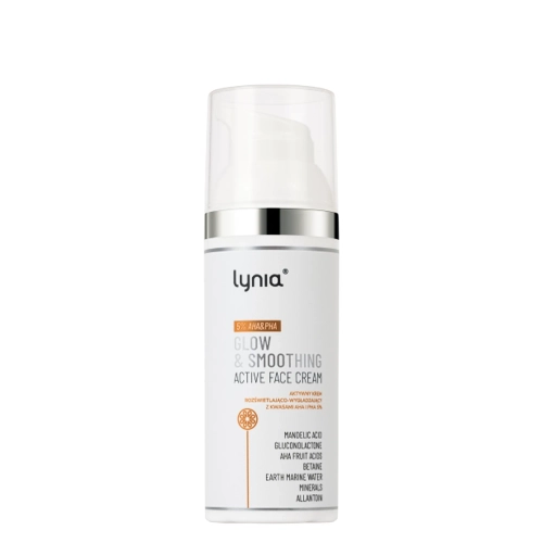 Lynia - Aktywny Krem Rozświetlająco-Wygładzający z Kwasami AHA i PHA 5% - 50 ml