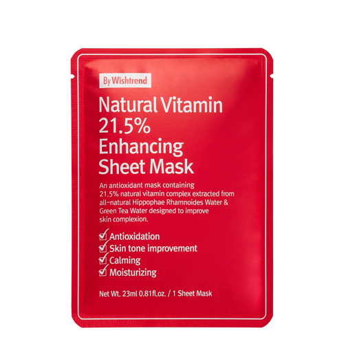 By Wishtrend - Natural Vitamin C21 5% Enhancing Sheet Mask - Maska w Płachcie z Witaminą C - 1szt/23ml