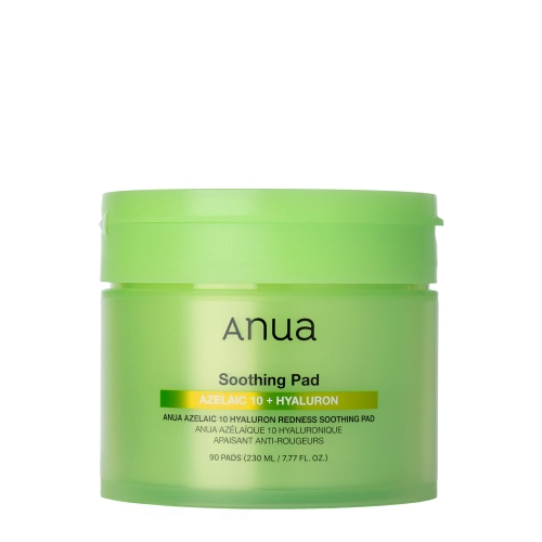 Anua - Azelaic 10+ Hyaluron Redness Soothing Pad - Łagodzące Płatki do Twarzy - 230ml/90szt OUTLET