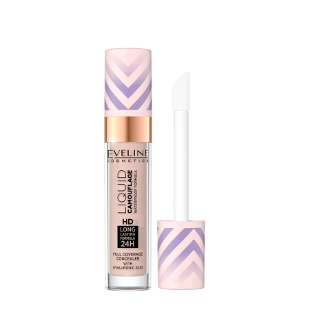 Eveline Cosmetics - Liquid Camouflage - Wodoodporny Korektor Kamuflujący z Kwasem Hialuronowym - 03 Soft Natural - 7,5ml