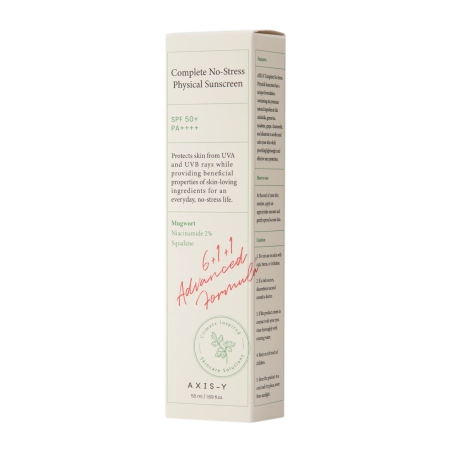 Axis-y - Complete No-Stress Physical Sunscreen SPF50+/PA++++ - Krem z Filtrami Fizycznymi - 50ml
