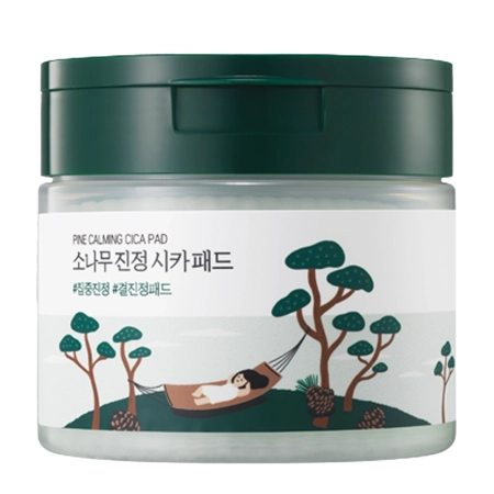 Round Lab - Pine Calming Cica Pad - Wygładzająco-Kojące Płatki do Twarzy - 50szt.