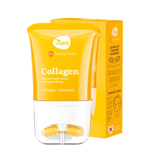 7DAYS - My Beauty Week - Collagen Neck and Decollete Firming & Lifting Concentrate - Ujędrniający Krem-Koncentrat do Szyi i Dekoltu z Rollerem - 80ml