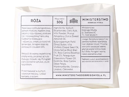 Ministerstwo Dobrego Mydła - Półkula do Kąpieli Róża  z Glinką Francuską - 60g OUTLET