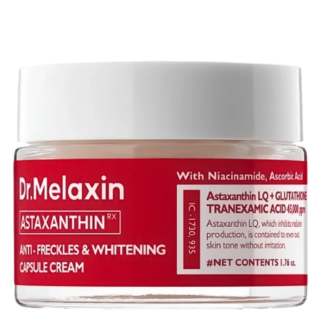 Dr.Melaxin - Astaxanthin Anti-Freckles and Whitening Capsule Cream - Rozjaśniający Krem Odmładzający z Astaksantyną - 50g