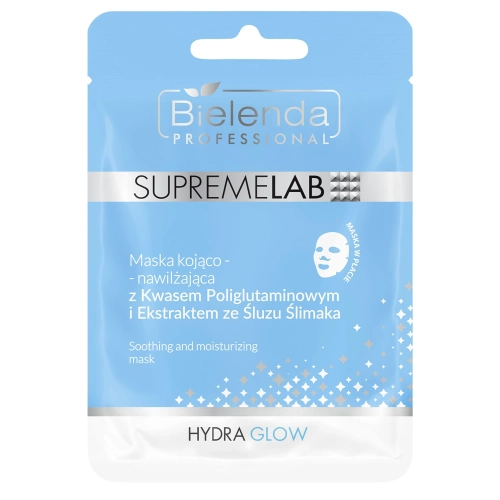 Bielenda Professional - Supremelab - Hydra Glow - Maska Kojąco - Nawilżająca z Kwasem Poliglutaminowym i Ekstraktem ze Śluzu Ślimaka - 1szt