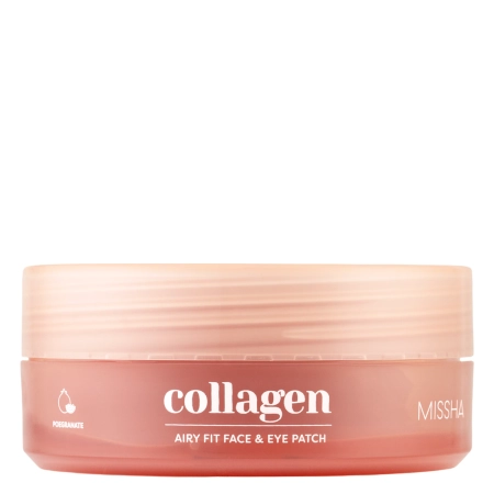 Missha - Airy Fit Collagen Lifting Face & Eye Patch - Ujędrniające Płatki Hydrożelowe z Kolagenem - 60szt