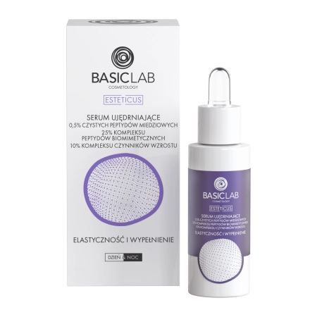BasicLab - Elastyczność i Wypełnienie - Serum Ujędrniające 0,5% Peptydów Miedziowych - 30 ml