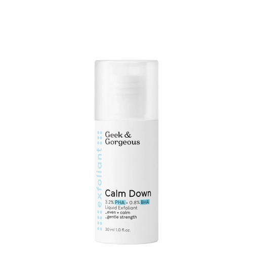 Geek & Gorgeous - Calm Down - Delikatny Eksfoliant do Cery Wrażliwej z Kwasami PHA i BHA - 30ml