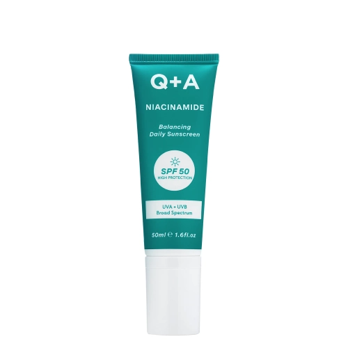 Q+A -  Niacinamide SPF50 Balancing Facial Sunscreen - Równoważący Krem Przeciwsłoneczny do Twarzy z Niacynamidem i SPF50 - 50ml