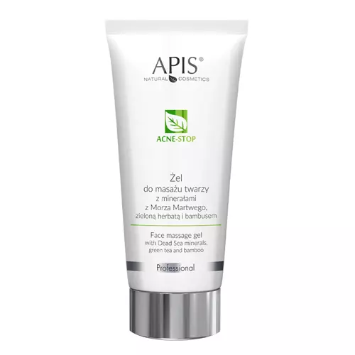 Apis - Professional - Acne-Stop - Face Massage Gel with Dead Sea Minerals, Green Tea and Bamboo - Żel do Masażu Twarzy z Minerałami z Morza Martwego, Zieloną Herbatą i Bambusem - 200ml