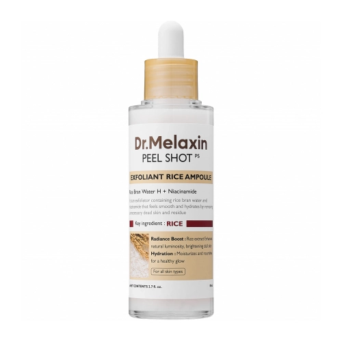 Dr.Melaxin - Peel Shot Exfoliating White Rice Ampoule - Delikatnie Złuszczająca Ampułka z Ekstraktem z Ryżu - 80ml