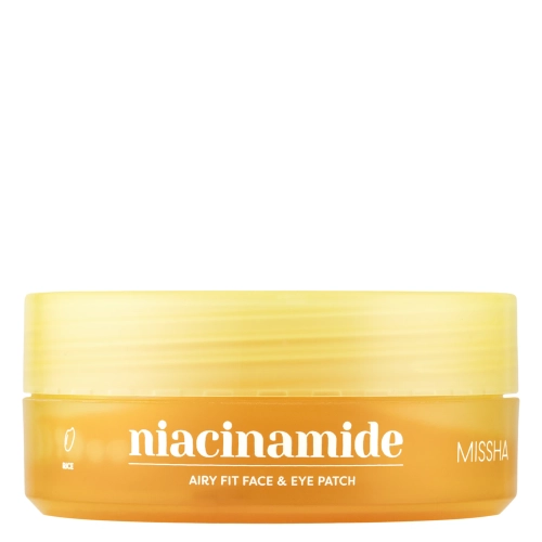 Missha - Airy Fit Niacinamide Brightening Face & Eye Patch - Rozjaśniające Płatki Hydrożelowe z Niacynamidem - 60szt