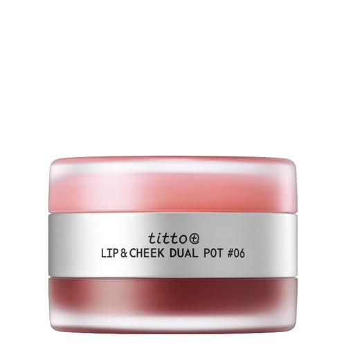 titto - Lip & Cheek Dual Pot - Duo do Ust i Policzków - #06 Dry Rose/Veiled Rosy - 10g
