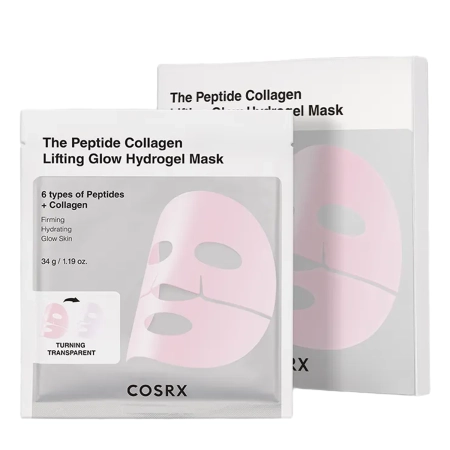 COSRX - Peptide Collagen Glow Hydrogel Mask - Zestaw Masek Hydrożelowych z Peptydami i Kolagenem - 34gx3szt