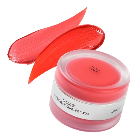 titto - Lip & Cheek Dual Pot - Duo do Ust i Policzków - #04 First Blossom/Flush Issue - 10g