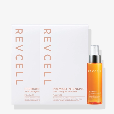 REVCELL - Premium Intensive Vita Collagen Activfilm Full Face & Mist Set - Ujędrniający Zestaw do Twarzy - Rozpuszczalne Maski + Mgiełka - 10szt+55ml