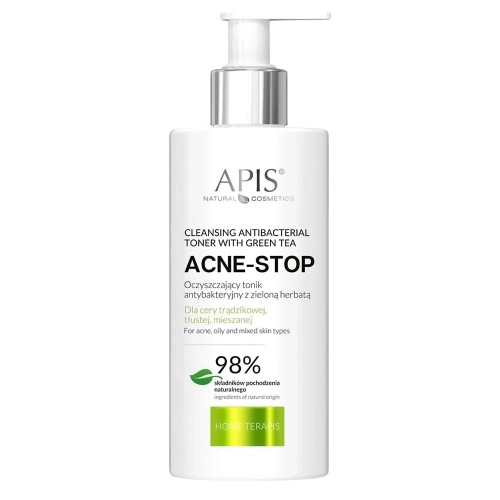 Apis - Home TerApis - Acne-Stop - Cleansing Antibacterial Toner with Green Tea - Oczyszczający Tonik Antybakteryjny z Zieloną Herbatą - 300ml