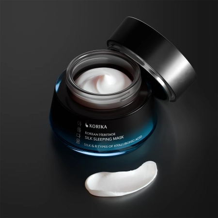 KORIKA - Korean Heritage Silk & 8 Types of Hyaluronic Acid Silk Sleeping Mask - Nawilżająca Maska do Twarzy na Noc - 50ml
