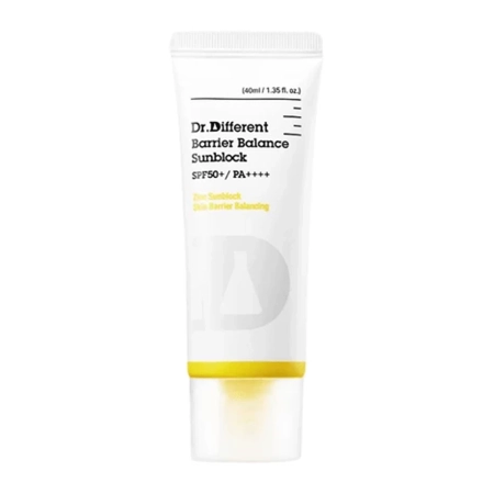 Dr.Different - Barrier Balance Sunblock SPF50+ PA++++ - Mineralny Krem Przeciwsłoneczny - 40ml