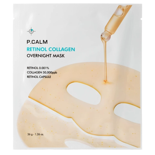P.Calm - Retinol Collagen Overnight Mask - Hydrożelowa Maska z Retinolem na Noc - 1szt/36g