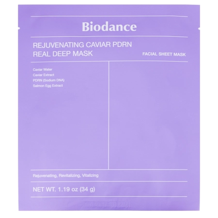 Biodance - Rejuvenating Caviar PDRN Real Deep Mask - Zestaw Kolagenowych Maseczek do Twarzy z PDRN - 4szt/34g