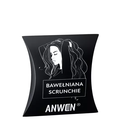 Anwen - Bawełniana Scrunchie - Czarna Gumka do Włosów - 1szt.