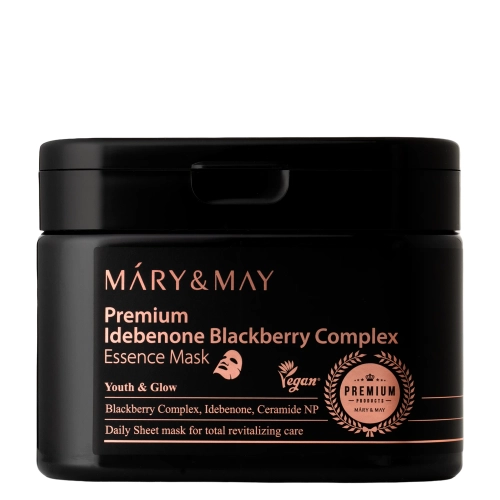 Mary&May - Premium Idebenon Blackberry Complex Essence Mask - Zestaw Maseczek do Twarzy - 20szt.