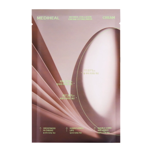 Mediheal - Retinol Collagen Cream Mask - Przeciwzmarszczkowa Maska w Płachcie do Twarzy - 1szt/30ml