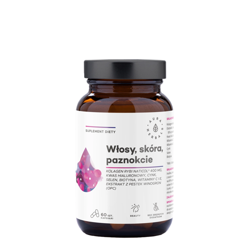 Aura Herbals - Kolagen Rybi NatiCo 800 mg Włosy Skóra Paznokcie - Kapsułki - 60 szt