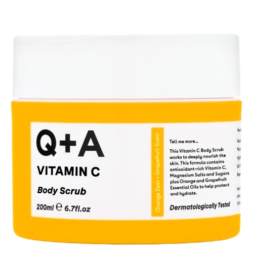 Q+A - Vitamin C Body Scrub - Rozświetlający Peeling do Ciała z Witaminą C - 200ml 
