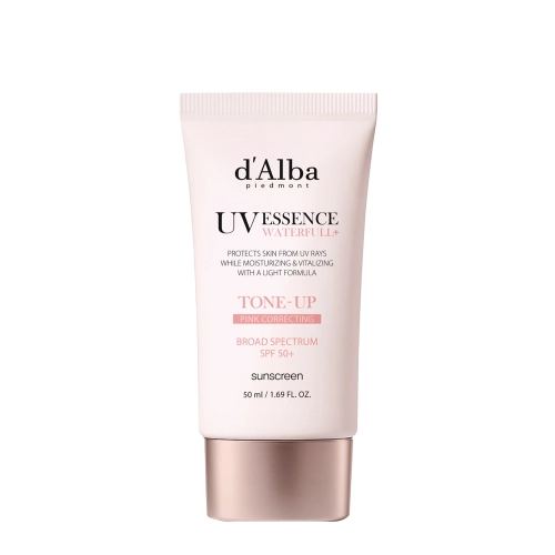 d'Alba - Waterfull Tone-Up Sun Cream SPF50+ PA++++ - Pink - Tonujący Krem do Twarzy z Filtrem - 50ml