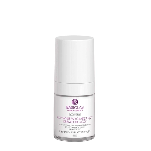 BasicLab - Copperis - Aktywnie Wygładzający Krem pod Oczy na Dzień 0,3% Czystego Peptydu Miedziowego - 18ml