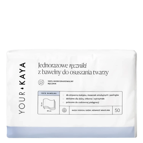 Your Kaya - Jednorazowe Ręczniki z Bawełny do Osuszania Twarzy - 50 szt.