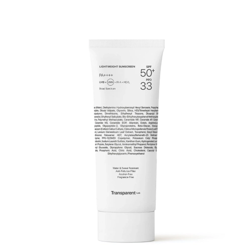 Transparent Lab - Lightweight Sunscreen SPF50+ - Lekki Krem Przeciwsłoneczny - 100ml