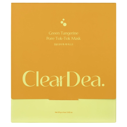 ClearDea - Green Tangerine Pore Tok-Tok Mask - Zestaw Nawilżających Masek do Twarzy w Płachcie - 20gx4