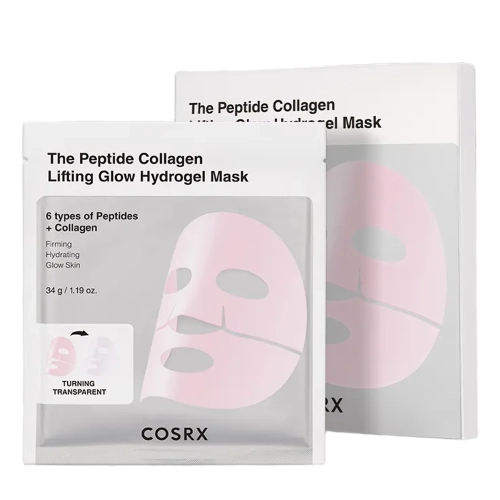 COSRX - Peptide Collagen Glow Hydrogel Mask - Zestaw Masek Hydrożelowych z Peptydami i Kolagenem - 34gx3szt