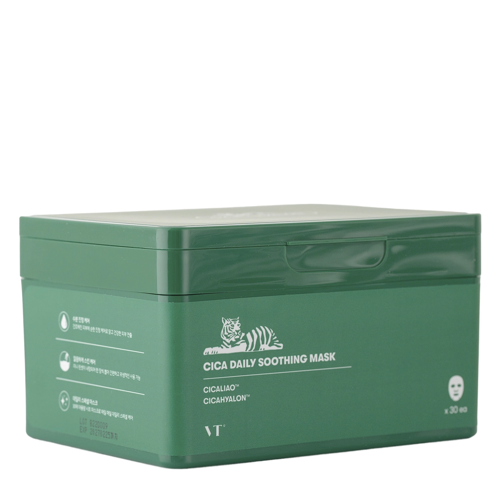 VT Cosmetics - CICA Daily Soothing Mask - Zestaw Kojących Masek do Twarzy w Płachcie - 30szt/350g