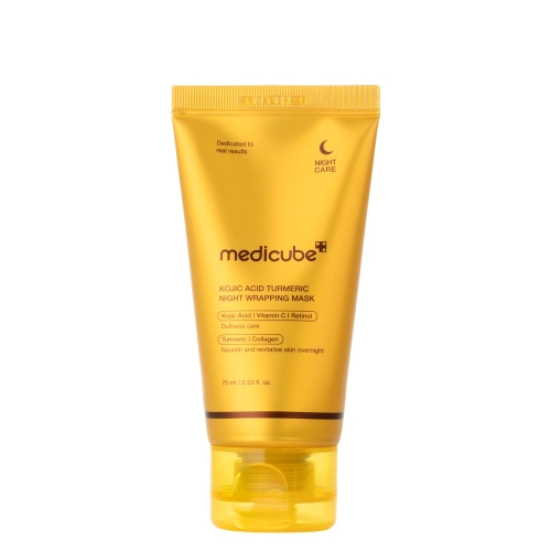 Medicube - Kojic Acid Turmeric Night Wrapping Mask - Całonocna Maska Wygładzająca z Kwasem Kojowym - 75ml