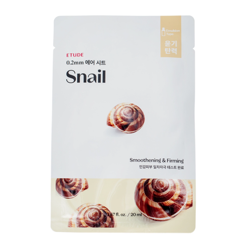 Etude House - 0.2mm Therapy Air Mask - Snail - Maska ze Śluzem Ślimaka - 20ml