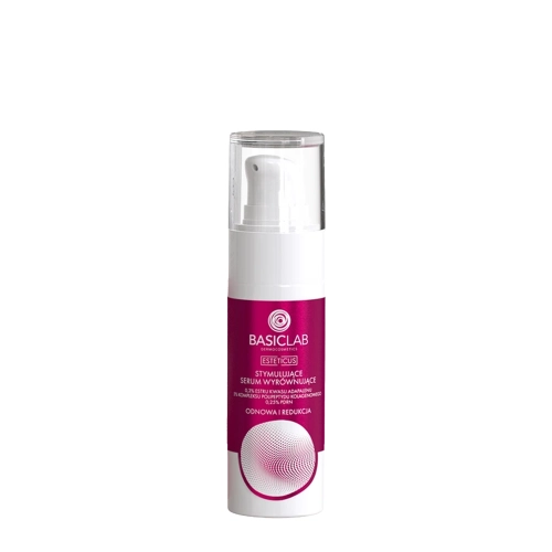 BasicLab - Esteticus - Stymulujące Serum Wyrównujące, 0,3% Estru Kwasu Adapalenu, 5% Kompleksu Polipeptydu Kolagenowego, 0,25% PDRN - 30ml