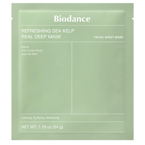 Biodance - Refreshing Sea Kelp Real Deep Mask - Kojąco-Nawilżająca Maska do Twarzy - 1szt/34g